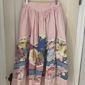 Vintage Suttles and Seawinds patchwork midi skirt